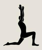 vorm van een Mens vervelend sportkleding aan het doen yoga. jong fit vent aan het doen yoga. hand- getrokken vector icoon illustratie. gewicht verlies. Gezondheid zorg en levensstijl concept. mannetje yoga.