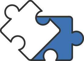 blauw puzzel stuk logo concept, puzzel illustratie vector