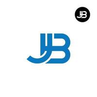 brief jb monogram logo ontwerp vector