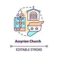 Assyrisch kerk concept icoon. Arabisch landen cultuur. christen bekentenis type abstract idee dun lijn illustratie. geïsoleerd schets tekening. bewerkbare beroerte vector