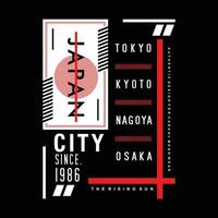 Japan stad tekst kader grafisch, typografie ontwerp, mode t shirt, vector illustratie