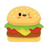 schattig hamburger vector