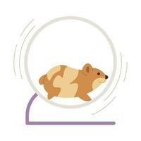 klein hamster rennen Aan wiel semi vlak kleur vector voorwerp. schattig huisdier. bewerkbare tekenfilm klem kunst icoon Aan wit achtergrond. gemakkelijk plek illustratie voor web grafisch ontwerp