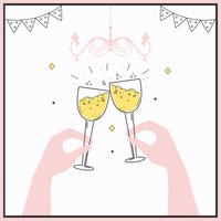 champagne toast vector