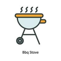 bbq fornuis vector vullen schets icoon ontwerp illustratie. keuken en huis symbool Aan wit achtergrond eps 10 het dossier