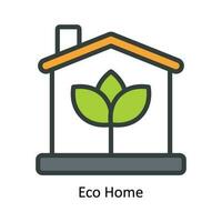 eco huis vector vullen schets icoon ontwerp illustratie. natuur en ecologie symbool Aan wit achtergrond eps 10 het dossier