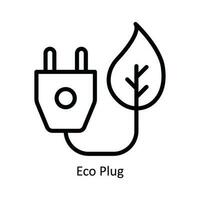 eco plug vector schets icoon ontwerp illustratie. natuur en ecologie symbool Aan wit achtergrond eps 10 het dossier