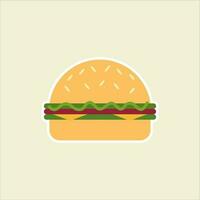Hamburger vlak ontwerp vector illustratie. rommel voedsel en snel voedsel icoon voor restaurant