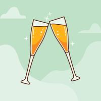 champagne toast vector