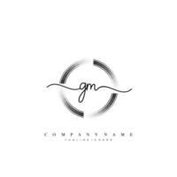 gm eerste handschrift minimalistische meetkundig logo sjabloon vector