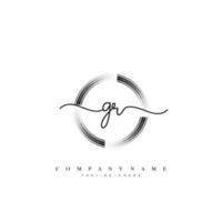 gr eerste handschrift minimalistische meetkundig logo sjabloon vector