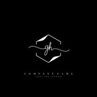 gh eerste handschrift minimalistische meetkundig logo sjabloon vector