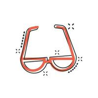 vector tekenfilm zonnebril icoon in grappig stijl. eyewear teken illustratie pictogram. zonnebril bedrijf plons effect concept.