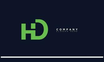 hd alfabet letters initialen monogram logo dh, h en d vector