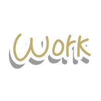 werk woord sticker vector ontwerp