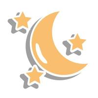 maan met sterren sticker vector ontwerp
