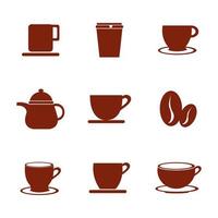 bundel koffie van set iconen vector