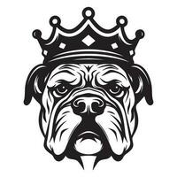 bulldog vervelend een kroon, bulldog koning vector