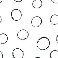 hand- getrokken kattebelletje cirkels lijn schetsen icoon naadloos patroon achtergrond. bedrijf concept vector illustratie. circulaire kattebelletje tekening symbool patroon.