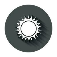 zon vector icoon. zomer zonneschijn illustratie met lang schaduw. zon zonlicht concept.