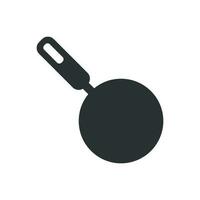 frituren pan icoon in vlak stijl. Koken pan illustratie Aan wit geïsoleerd achtergrond. koekepan keuken uitrusting bedrijf concept. vector