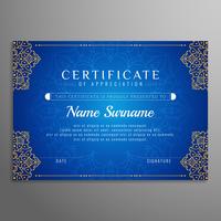 Abstracte elegante blauwe certificaat ontwerp achtergrond vector