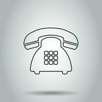 telefoon icoon in lijn stijl. vector illustratie Aan geïsoleerd achtergrond. bedrijf concept oud telefoon pictogram.