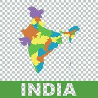 Indië kaart met federaal staten. vlak vector