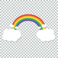 kleur regenboog met wolken. vector illustratie