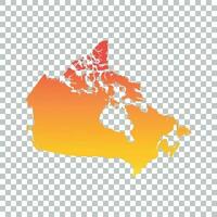Canada kaart. kleurrijk oranje vector illustratie