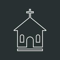 lijn kerk heiligdom vector illustratie icoon. gemakkelijk vlak pictogram voor bedrijf, marketing, mobiel app, internet Aan zwart achtergrond.