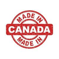 gemaakt in Canada rood stempel. vector illustratie Aan wit achtergrond