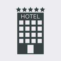 hotel icoon geïsoleerd Aan wit achtergrond. gemakkelijk vlak pictogram voor bedrijf, marketing, internet concept. modieus modern vector symbool voor web plaats ontwerp of mobiel app.