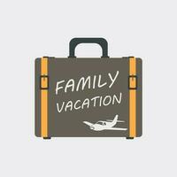 familie vakantie concept vlak vector illustratie. koffer voor toerisme, reis, reis, tour, reis, zomer vakantie.