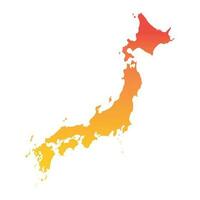 Japan kaart. kleurrijk oranje vector illustratie