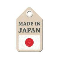 hangen label gemaakt in Japan met vlag. vector illustratie