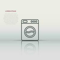 het wassen machine icoon in vlak stijl. wasmachine vector illustratie Aan wit geïsoleerd achtergrond. wasserij bedrijf concept.
