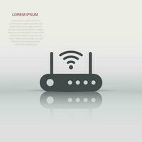 Wifi router icoon in vlak stijl. breedband vector illustratie Aan wit geïsoleerd achtergrond. internet verbinding bedrijf concept.