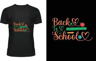 terug naar school t-shirtontwerp vector