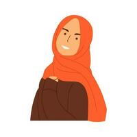 hijab moslim vrouw karakter illustratie vector
