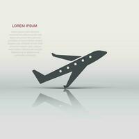 vlak icoon in vlak stijl. vliegtuig vector illustratie Aan wit geïsoleerd achtergrond. vlucht passagiersvliegtuig bedrijf concept.