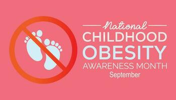 kinderjaren zwaarlijvigheid bewustzijn maand opgemerkt elk jaar gedurende september . vector illustratie Aan de thema van .