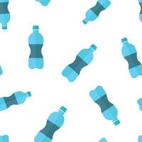 water fles icoon naadloos patroon achtergrond. plastic Frisdrank fles vector illustratie. vloeistof water symbool patroon.