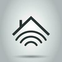 slim huis icoon in vlak stijl. huis controle vector illustratie Aan wit achtergrond. slim huis bedrijf concept.