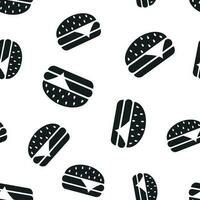 hamburger snel voedsel naadloos patroon achtergrond. bedrijf concept vector illustratie. Hamburger symbool patroon.