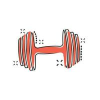 vector tekenfilm halter geschiktheid Sportschool icoon in grappig stijl. barbell concept illustratie pictogram. bodybuilding sport bedrijf plons effect concept.