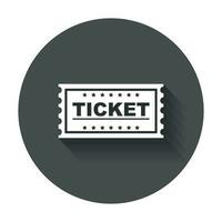 ticket icoon vector vlak. ticket met lang schaduw.