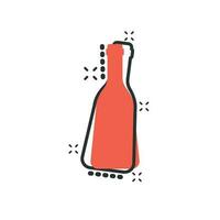 vector tekenfilm wijn, bier fles icoon in grappig stijl. alcohol fles concept illustratie pictogram. bier, wodka, wijn bedrijf plons effect concept.