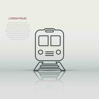 metro icoon in vlak stijl. trein metro vector illustratie Aan wit geïsoleerd achtergrond. spoorweg lading bedrijf concept.