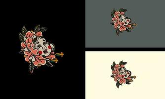 gezicht baby en bloemen vector mascotte ontwerp